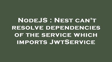 NodeJS : Nest can