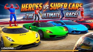 Heroes vs Super Cars 🦸‍♂️🏎️ | The Ultimate Race! 🔥 screenshot 5