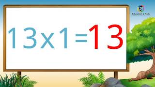 Table of 13, Learn Multiplication Table of Thirteen 13 x 1 = 13, 13 ka Table, Maths table