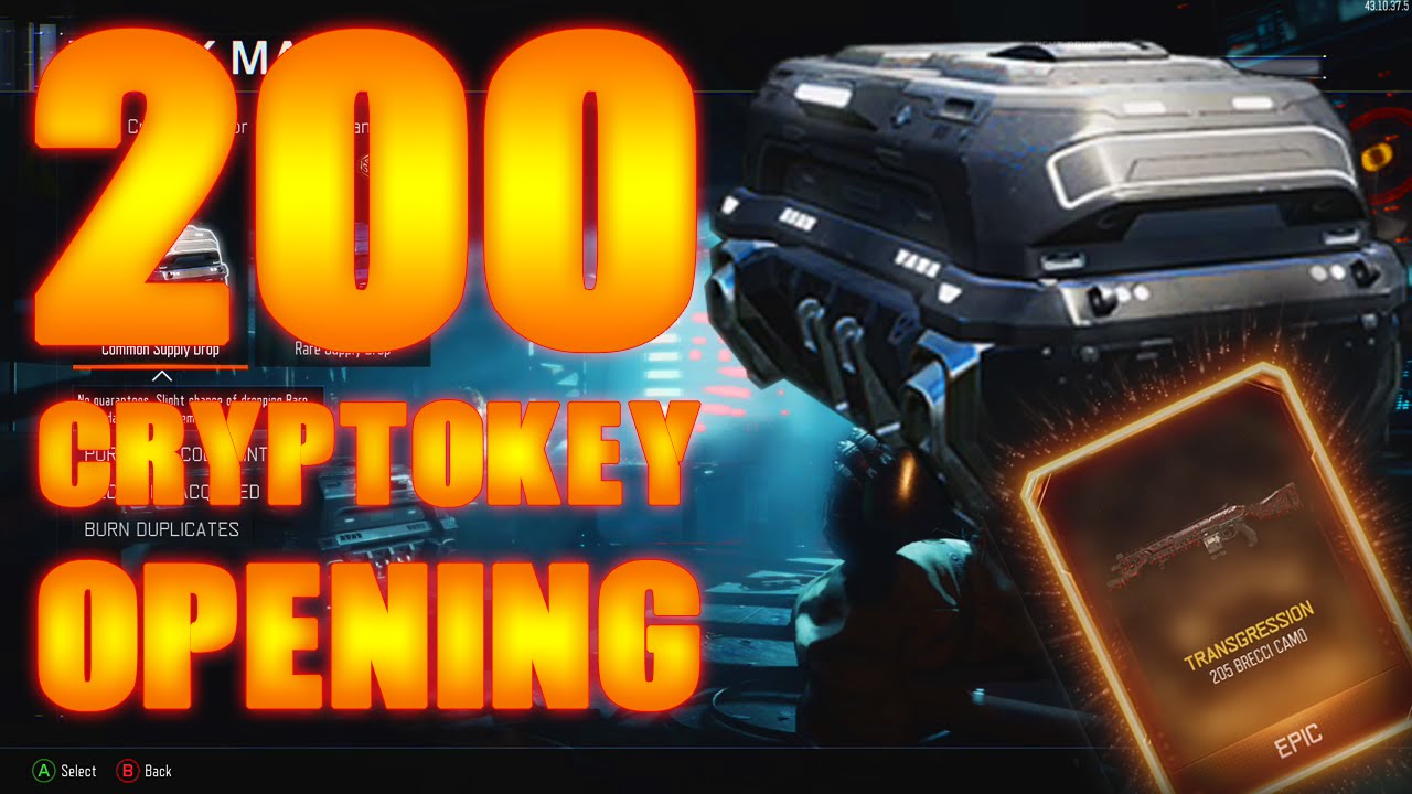 Epic 200 Cryptokey Supply Drop Opening - Epic / Legeandary / Rare  Loot - Black Ops 3 Call Of Duty