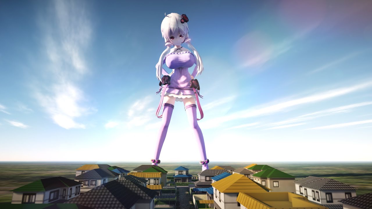 [MMD Giantess] Yuzuki Yukari Animation Test (No Sound) - YouTube