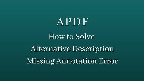 How to Solve Alternative Description Missing Annotation Error