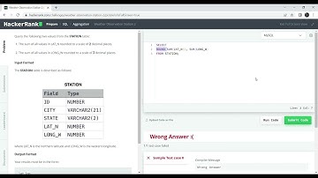 HackerRank SQL || Weather Observation Station 2 || SQL Learning