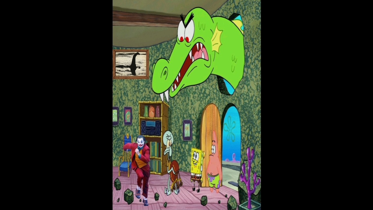 The Lochness Monster sends Squidward to Jesus & Joker Laughs #shorts #joker #spongebob