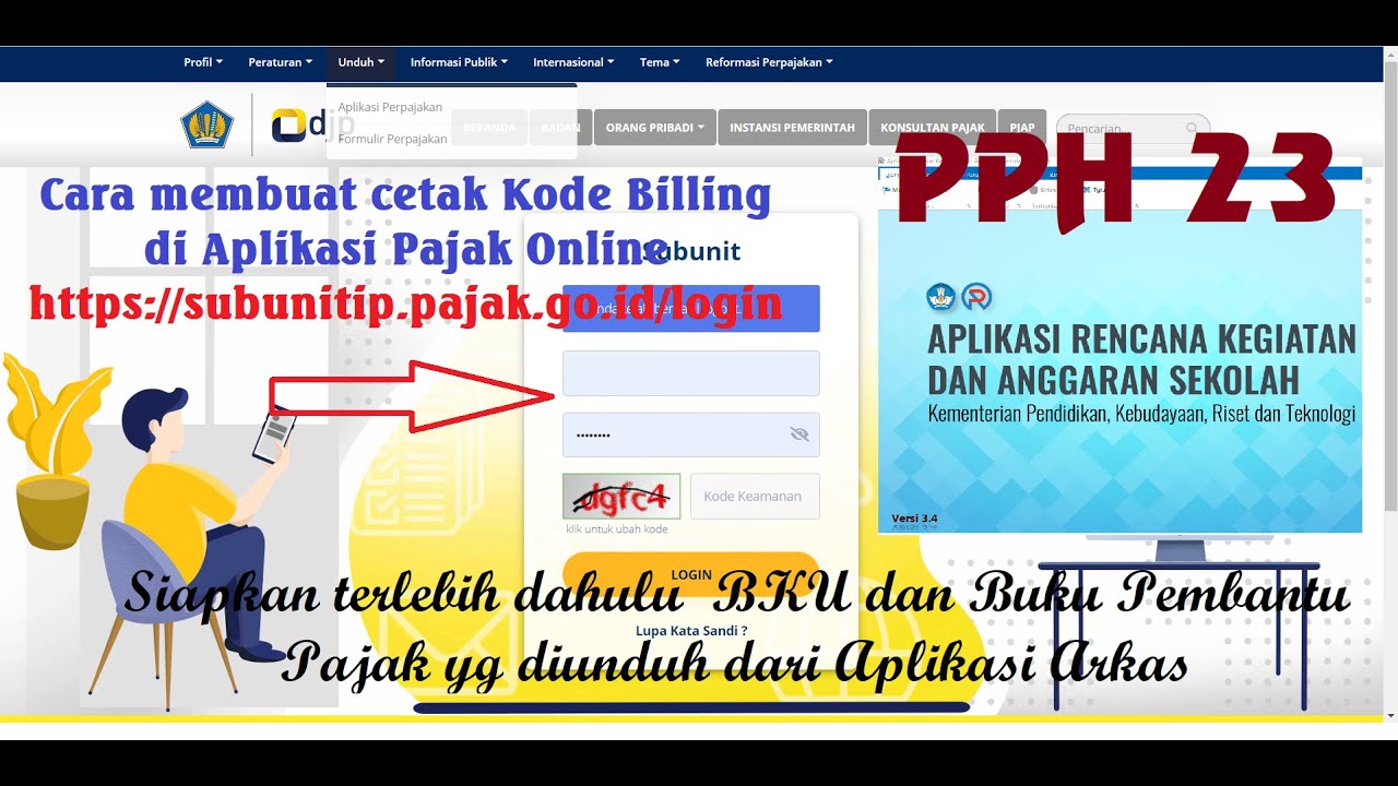 Cara membuat cetak kode billing pajak pph 23 di aplikasi djp pajak