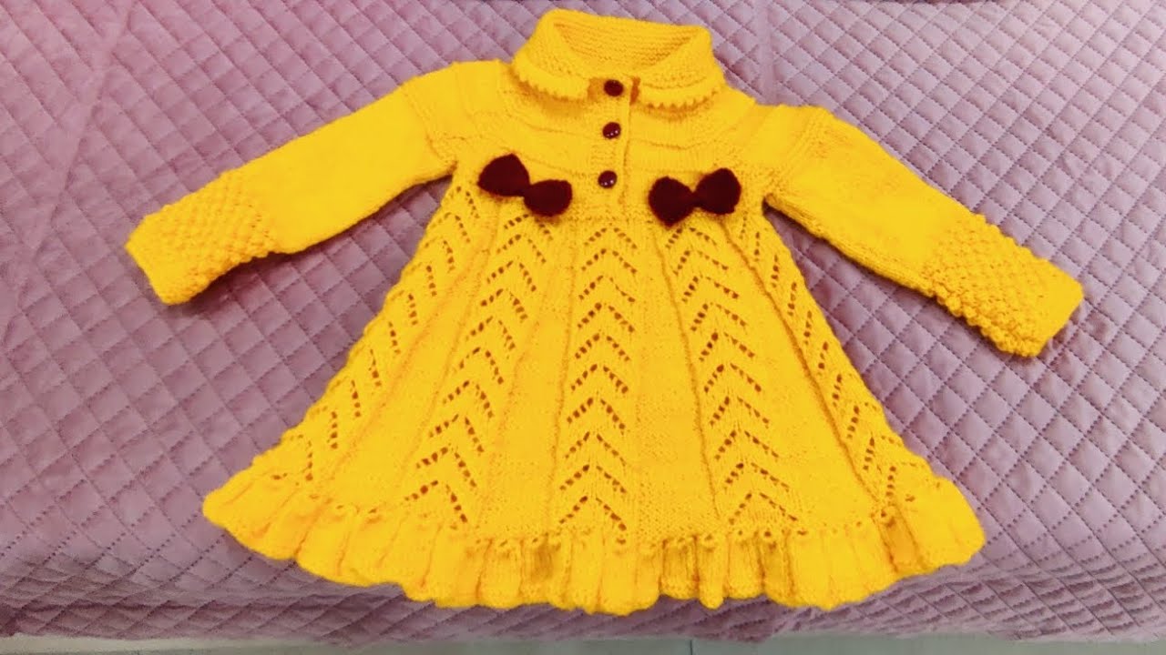 बेहद शानदार बेबी वूलन फ्रॉक/दो से तीन साल के बच्चे के लिए फ्रॉक/kids sweater design(Eng. subtitles)