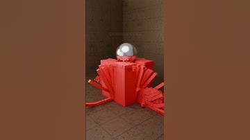 Blender Physics Simulation | 100KG Ball Drops on a Cube Animation