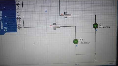 Job tantangan 1 Mikroprosesor  : 2 buah & 4 buah LED yang berkedip bersamaan | Arduino & Proteus