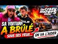 Une voiture prend feu sous nos yeux au Crazy Racers...😱