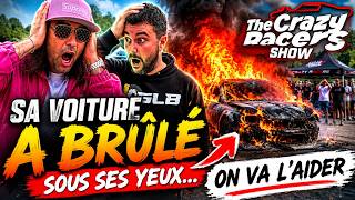 Une voiture prend feu sous nos yeux au Crazy Racers...😱