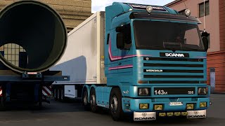 ets2 1.43 SCANIA 143M  V8 open pipe sound mod