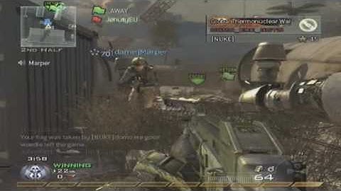 Highest Score ever ? Amazing MW2 CTF game w/commentary Again !