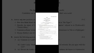 CU 4th Sem English HonoursCC-9 British Romantic Literature 2021 question paper#english#4thsem#shorts