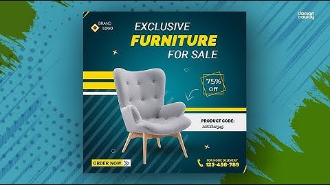 Furniture social media post For  Freepik | Master class banner Photoshop Tutorial