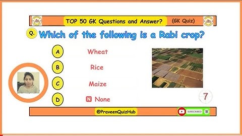 MCQ Quiz On Major Cropping Pattern | Most Important MCQ On Crops | GK Quiz #gkquiz #mcq #quiz #ssc