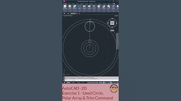 AutoCAD 2D- Exercise | Circle Polar Array & Trim Command !