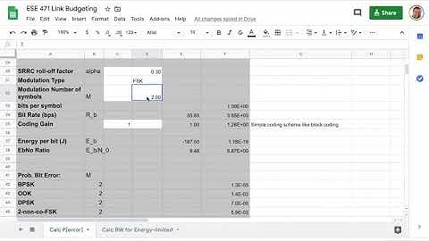 ESE 471: Link Budget Spreadsheet