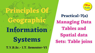 Practical-7 (a) Table Join. Managing data tables and Spatial data sets.