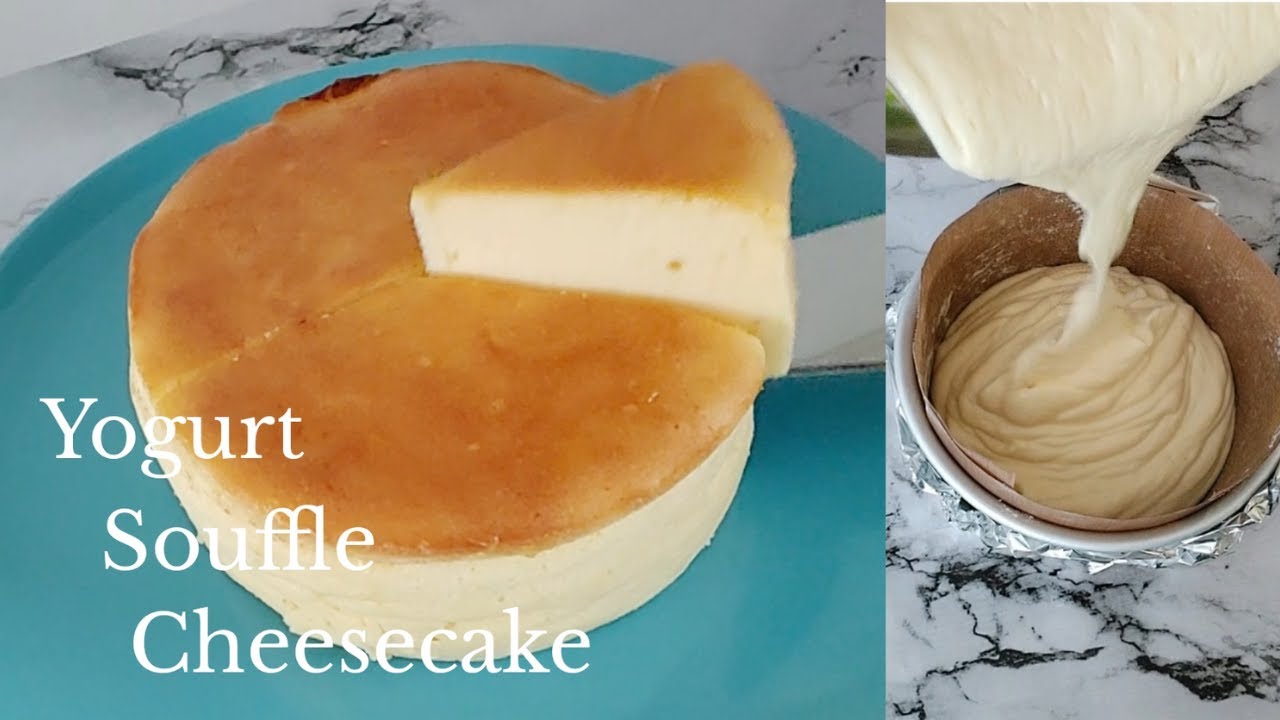 NO Cream Cheese! Healthy way to make a Souffle Cheesecake with Yogurt クリームチーズなし！ヘルシーヨーグルトスフレ