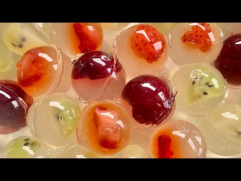 まんまるフルーツゼリーボールの作り方《ゼラチン不使用》 Vegan OK! Fruit jelly ball Recipe