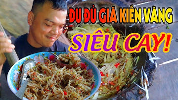 Đu đủ giã ớt kiến vàng siêu cay I GH Jrai vlog.