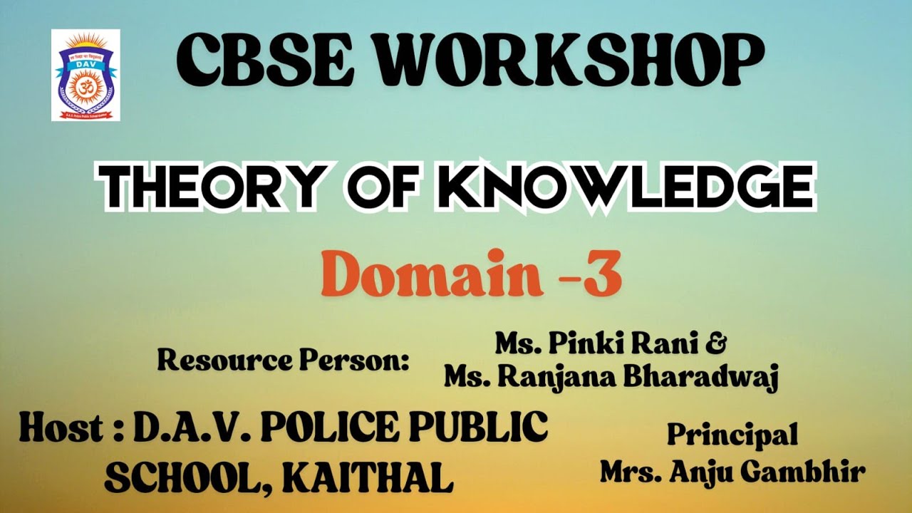 CBSE WORKSHOP - THEORY OF KNOWLEDGE, 1 NOV 2025 - YouTube