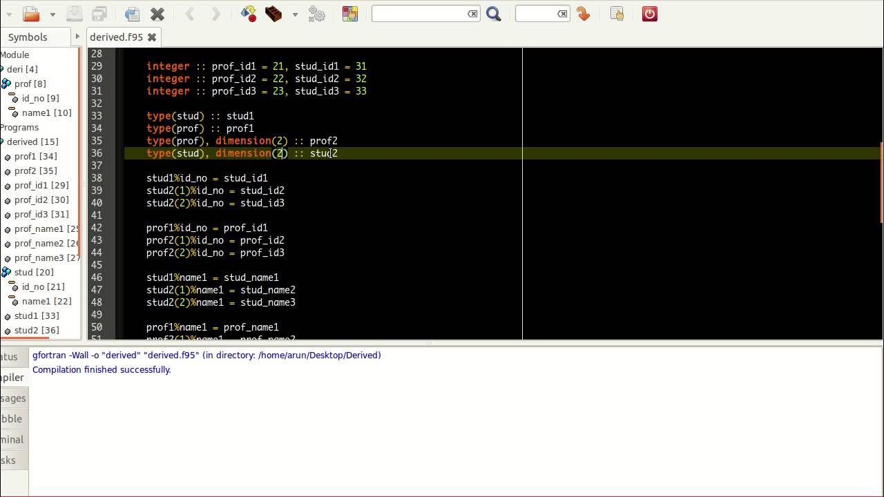 Advanced Fortran Programming : 021 : Derived Data Types - YouTube