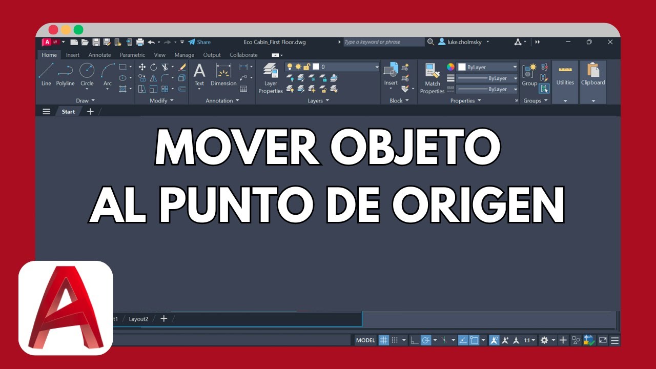 Cómo mover un objeto al punto de origen (0,0) en AutoCAD - YouTube