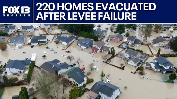 Drone video shows Pacific, WA neighborhood flooded after levee break