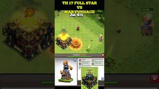 TH17 5 STAR VS MAX FURNACE🔥💀 #clashofclans #coc #cocshorts