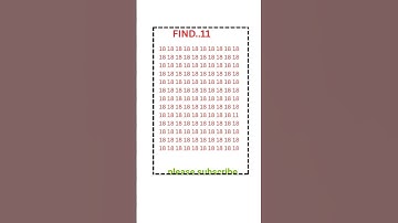 FIND OUT👁️11👁️#IQtest#Eyetest#Math#Gk #BrainExercise#Puzzle#yt #Quiz#Learn#Reels#Views #Viral#Shorts