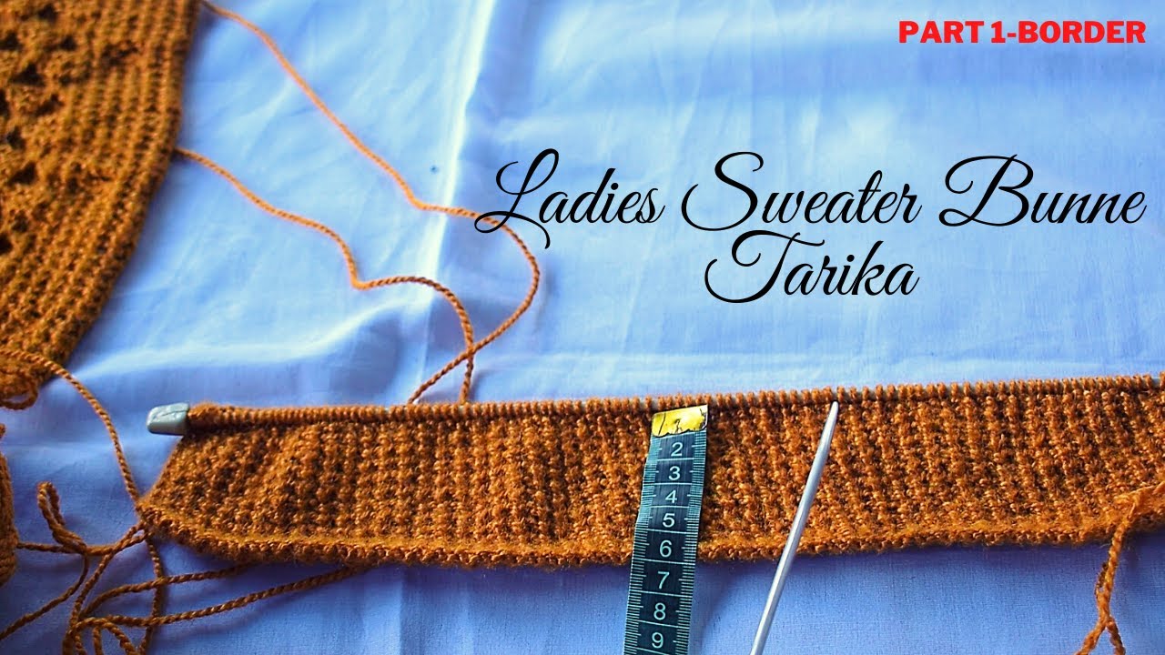 Part 1 (Border) - Ladies Sweater Bunne Tarika I How to Knit Ladies Sweater? Pabitra Silai Bunai