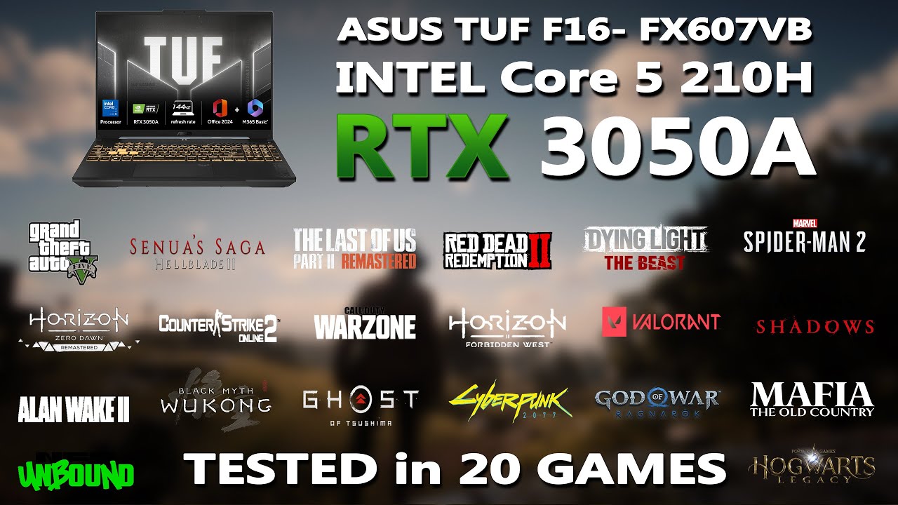 НОВЫЙ ASUS TUF F16: игровой тест Intel Core 5 210H + RTX 3050A | Протестировано в 20 играх |