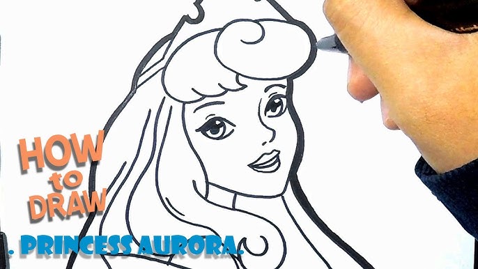 Pinturas Desenho de criança Vestido de Princesas Disney Aurora Paint A Bela  Adormecida DESENHOLANDIA 