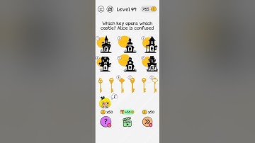 Braindom Level 94 Which key opens which castle? Alice is confused