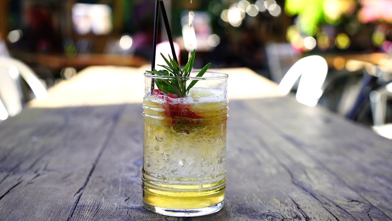 a glass of Cocktail 4K (Royalty Free Stock Footage Video)