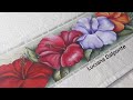 Pintura em tecido, como pintar hibiscos coloridos. Luciana Dalponte
