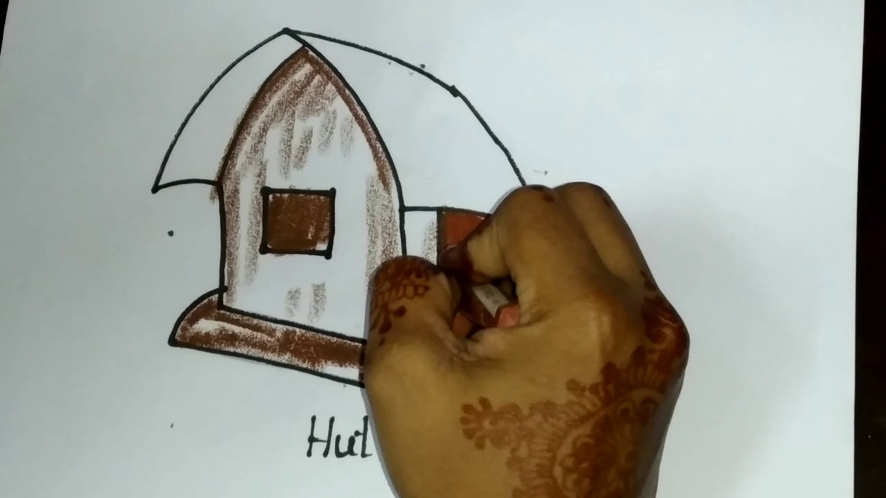 How to draw Hut - YouTube