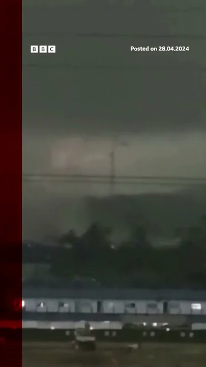 Moment tornado hits power lines in China’s Guangdong province. #Shorts #Tornado #China