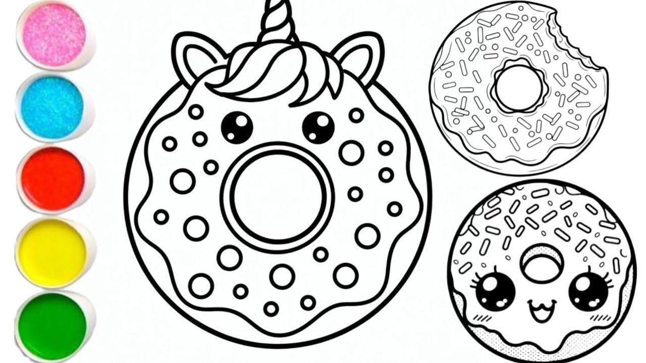 How to Draw Cute Unicorn Donut 🦄🍩 | Easy Step by Step Drawing for Kids|Easy Drawing For Bigganers