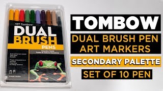 Tombow | Dual Brush Pen | Art Markers | Secondary Palette | 10-Pack | Lightfast Studio