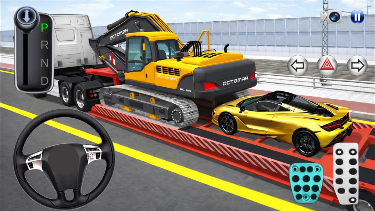 3D Driving Class | Supercar & Excavator Transport Challenge 🚜🚗 | Realistic Driving Gameplay