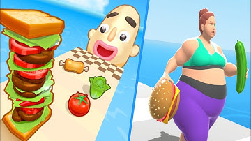 ✅ Fat 2 Fit! 🆚 Sandwich Runner -All Level Gameplay Android,ios NEW UPDATE