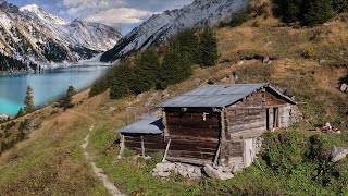 Primitive Mountain House at the Foot of Snowy Mountains - Hiking to the Lake at the Summit - Part 1