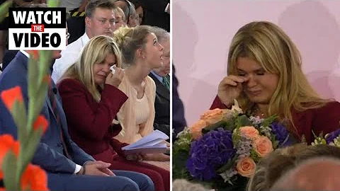 Michael Schumachers wife distraught during ceremon...