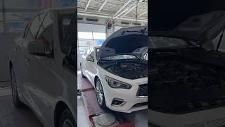 2019 Infiniti with engine noise. Sounds like timing chain tensioner. Oil has metallic texture