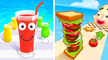 Juice Run vs Sandwich Runner🟨🧊 🟪Walkthrough Max Gameplay ET2511