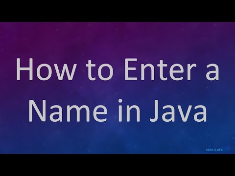 How to Enter a Name in Java
