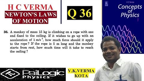 A monkey of mass 15 kg is climbing on a rope with one end fixed to the ceiling. If it wishes to go u