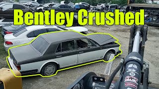 Luxurious Bentley gets Crushed in Car Crusher